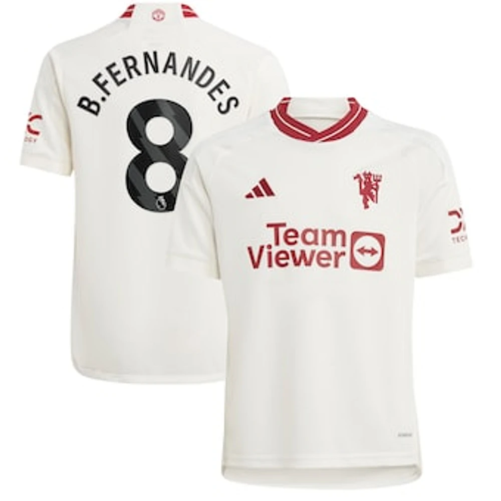 Youth adidas Bruno Fernandes White Manchester United 2023/24 Third Replica Player Jersey