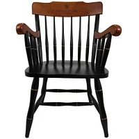 Black William & Mary Tribe Captain's Chair with Cherry Arms & Crown