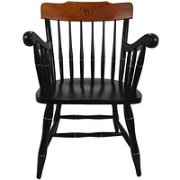 Black Delaware Fightin' Blue Hens Captain's Chair with Cherry Crown