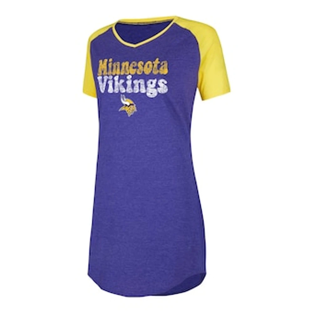 Women's Concepts Sport Purple/Gold Minnesota Vikings Raglan V-Neck Nightshirt