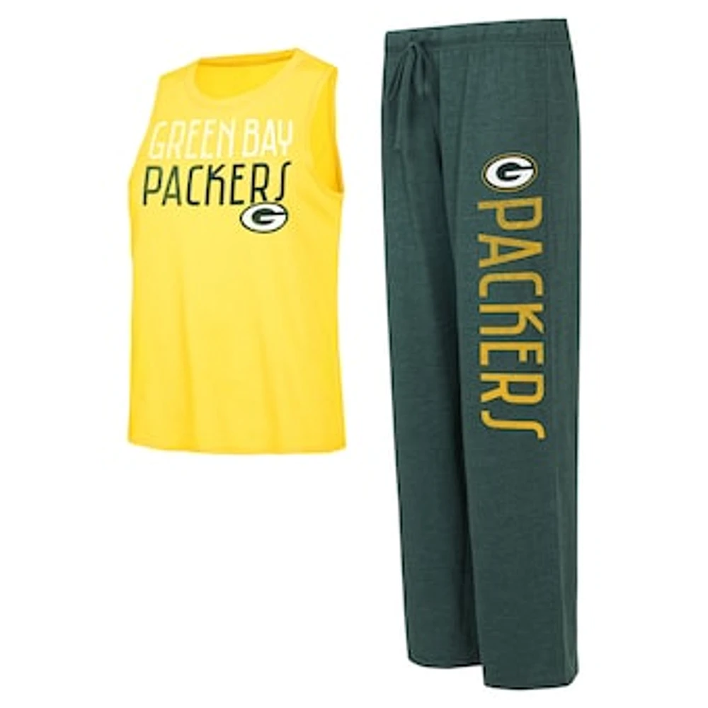 Women's Concepts Sport Green/Gold Green Bay Packers Muscle Tank Top & Pants Lounge Set