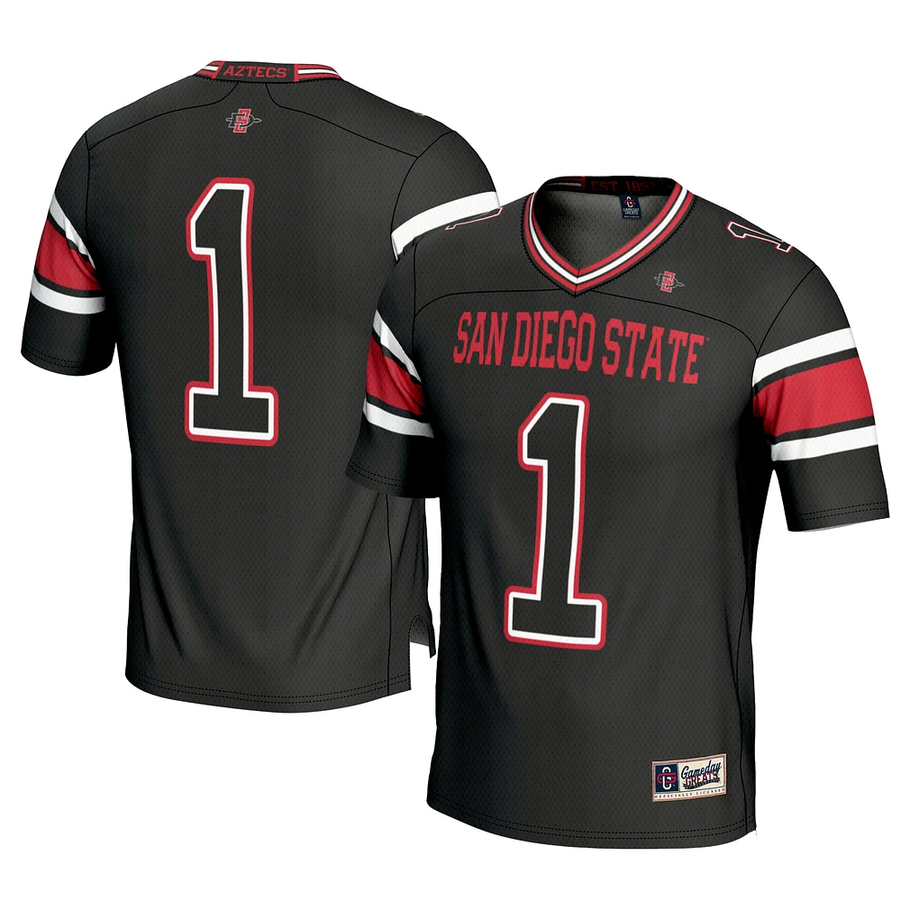 Men's GameDay Greats #1 Black San Diego State Aztecs Football Jersey