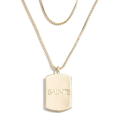 WEAR by Erin Andrews x Baublebar New Orleans Saints Gold Dog Tag Necklace