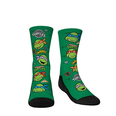 Youth Rock Em Socks Teenage Mutant Ninja Turtles All Over Icons Crew Socks