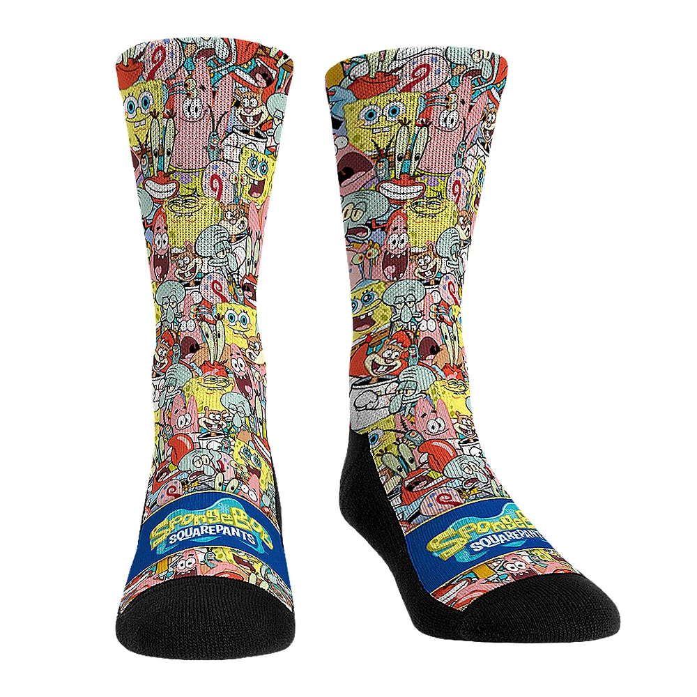 Unisex Rock Em Socks SpongeBob SquarePants Stacked Characters Crew