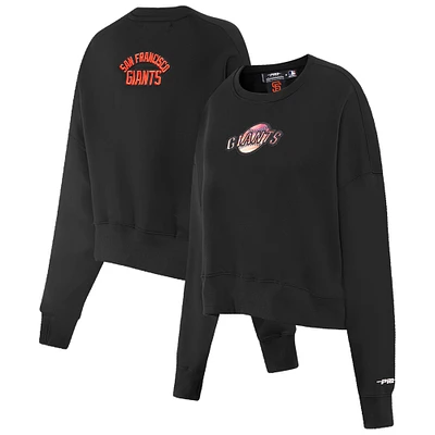 Women's Pro Standard Black San Francisco Giants Painted Sky Pullover Sweatshirt