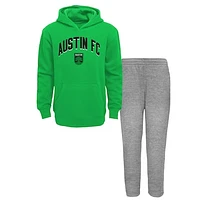 Youth Green/Gray Austin FC Play-By-Play Pullover Fleece Hoodie & Pants Set