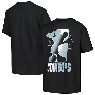 Youth Black Dallas Cowboys Disney Cross Fade T-Shirt