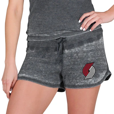 Women's Concepts Sport  Charcoal Portland Trail Blazers Resurgence Waffle Knit Shorts