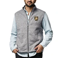 Men's League Collegiate Wear  Heather Gray Army Black Knights  Saranac Full-Zip Vest