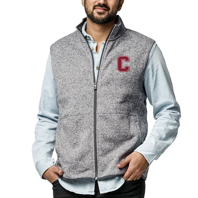 Men's League Collegiate Wear  Heather Gray Cornell Big Red  Saranac Full-Zip Vest