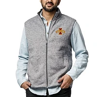 Men's League Collegiate Wear  Heather Gray Iowa State Cyclones Saranac Full-Zip Vest