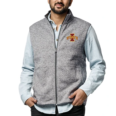 Men's League Collegiate Wear  Heather Gray Iowa State Cyclones Saranac Full-Zip Vest