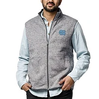 Men's League Collegiate Wear  Heather Gray North Carolina Tar Heels Saranac Full-Zip Vest