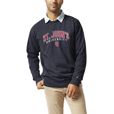 Men's League Collegiate Wear  Heather Navy St. John's Red Storm  Heritage Tri-Blend Pullover Sweatshirt