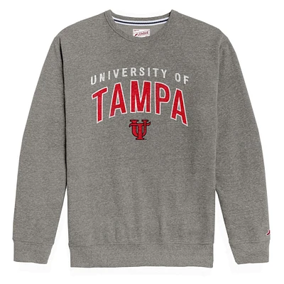Men's League Collegiate Wear  Heather Gray Tampa Spartans Heritage Tri-Blend Pullover Sweatshirt