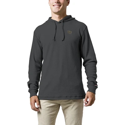 Men's League Collegiate Wear  Charcoal Wake Forest Demon Deacons Waffle Knit Pullover Hoodie
