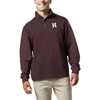 Men's League Collegiate Wear  Heather Maroon Harvard Crimson Fleece Quarter Snap Up Pullover Sweatshirt