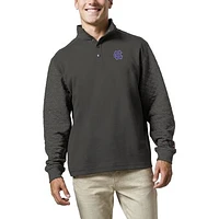 Men's League Collegiate Wear  Charcoal Holy Cross Crusaders Fleece Quarter Snap Up Pullover Sweatshirt
