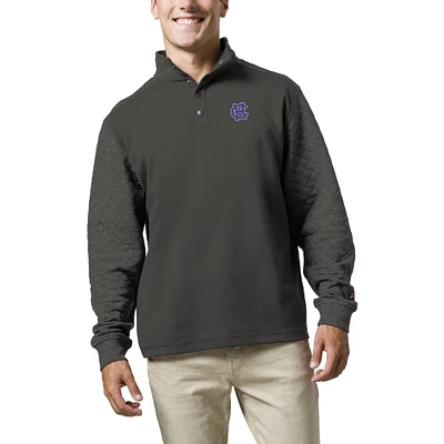 Men's League Collegiate Wear  Charcoal Holy Cross Crusaders Fleece Quarter Snap Up Pullover Sweatshirt