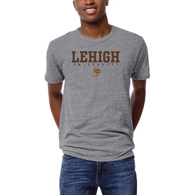 Men's League Collegiate Wear  Heather Gray Lehigh Mountain Hawks Victory Falls Tri-Blend T-Shirt