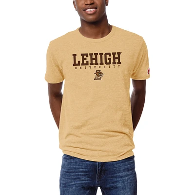 Men's League Collegiate Wear  Gold Lehigh Mountain Hawks Victory Falls Tri-Blend T-Shirt