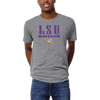 Men's League Collegiate Wear Heather LSU Tigers Victory Falls Tri-Blend T-Shirt