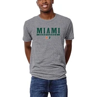 Men's League Collegiate Wear Heather Miami Hurricanes Victory Falls Tri-Blend T-Shirt