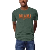 Men's League Collegiate Wear Heather Miami Hurricanes Victory Falls Tri-Blend T-Shirt