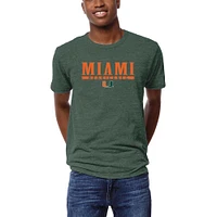 Men's League Collegiate Wear Heather Miami Hurricanes Victory Falls Tri-Blend T-Shirt