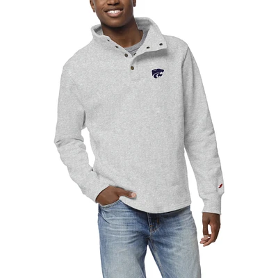 Men's League Collegiate Wear  Ash Kansas State Wildcats Fleece Quarter Snap Up Pullover Sweatshirt