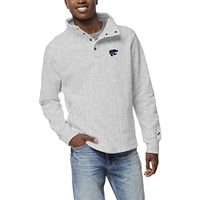 Men's League Collegiate Wear  Ash Kansas State Wildcats Fleece Quarter Snap Up Pullover Sweatshirt