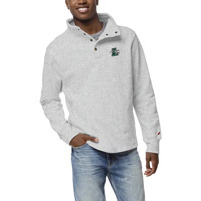 Men's League Collegiate Wear  Ash Loyola Greyhounds Fleece Quarter Snap Up Pullover Sweatshirt