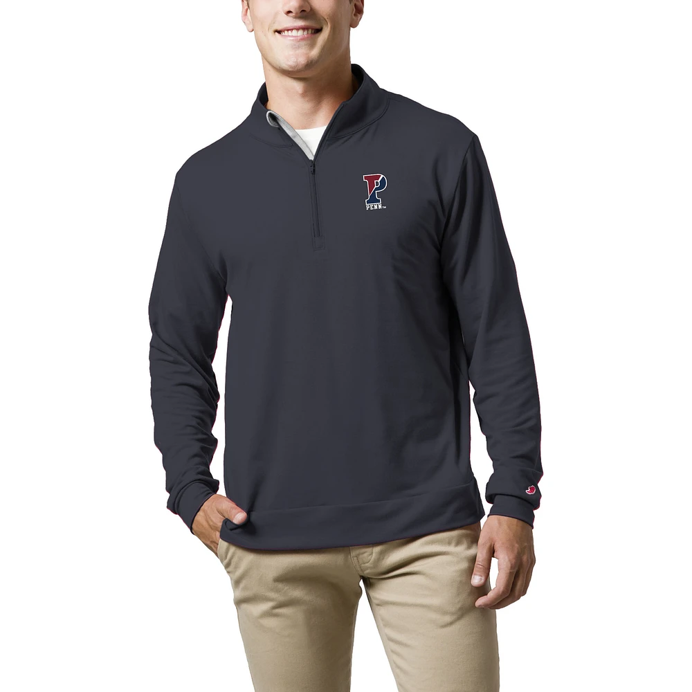 Men's League Collegiate Wear Navy Pennsylvania Quakers All Day Quarter-Zip Pullover Top