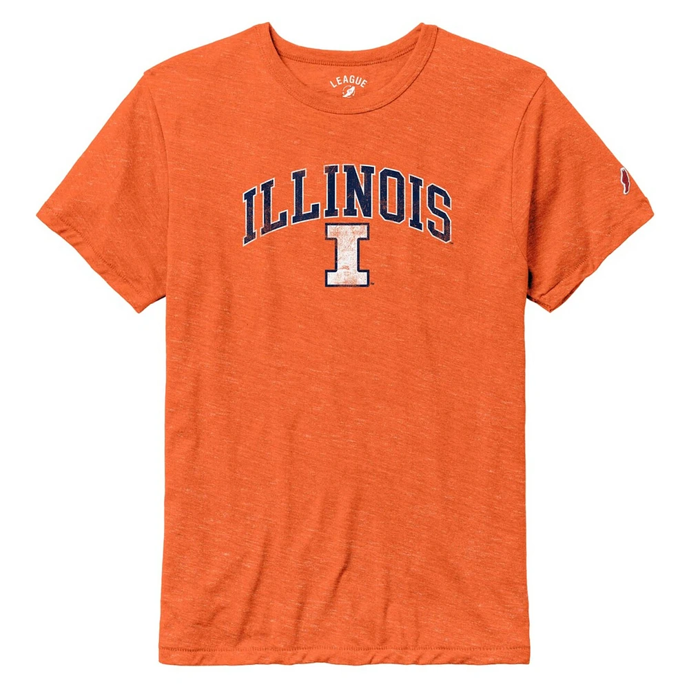 Men's League Collegiate Wear  Heather Orange Illinois Fighting Illini Arch Victory Falls Tri-Blend T-Shirt
