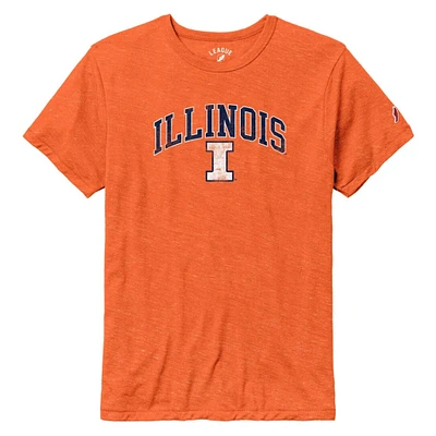 Men's League Collegiate Wear  Heather Orange Illinois Fighting Illini Arch Victory Falls Tri-Blend T-Shirt