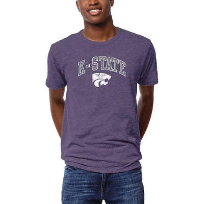 Men's League Collegiate Wear  Heather Purple Kansas State Wildcats Arch Victory Falls Tri-Blend T-Shirt