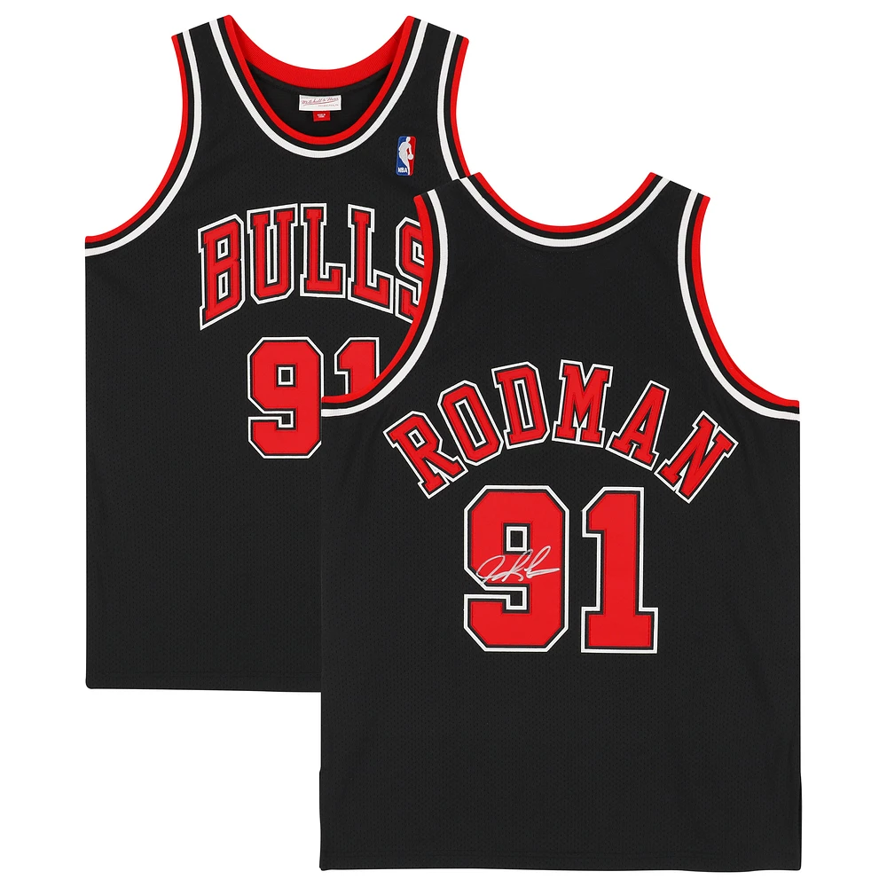 Dennis Rodman Chicago Bulls Autographed Black Mitchell & Ness 1996-97 Authentic Jersey