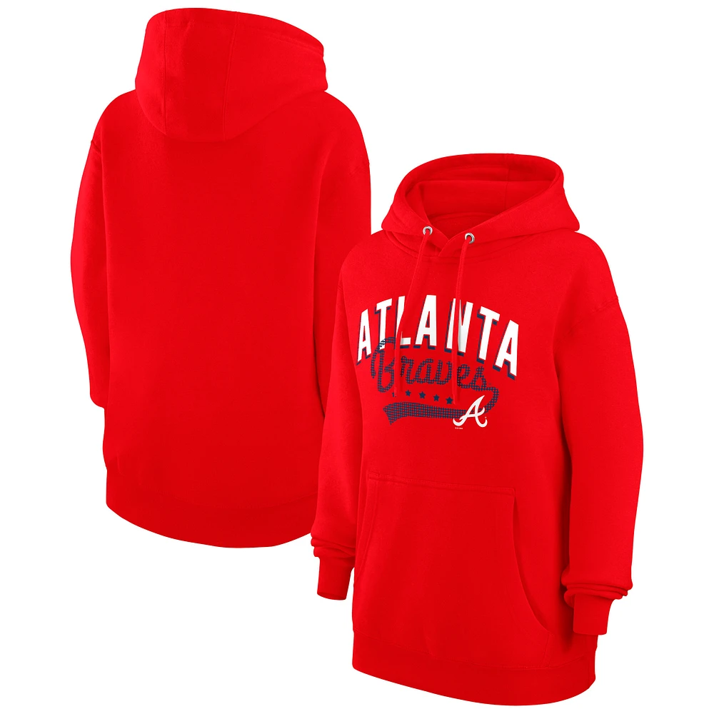 Women's G-III 4Her by Carl Banks Atlanta Braves Filigree Team Pullover Hoodie