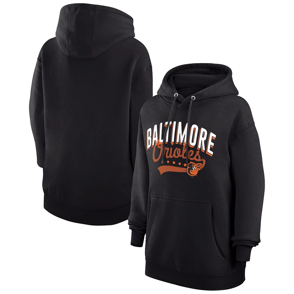 Women's G-III 4Her by Carl Banks Black Baltimore Orioles Filigree Team Pullover Hoodie