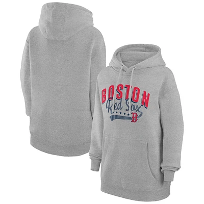 Women's G-III 4Her by Carl Banks  Heather Gray Boston Red Sox Filigree Team Pullover Hoodie