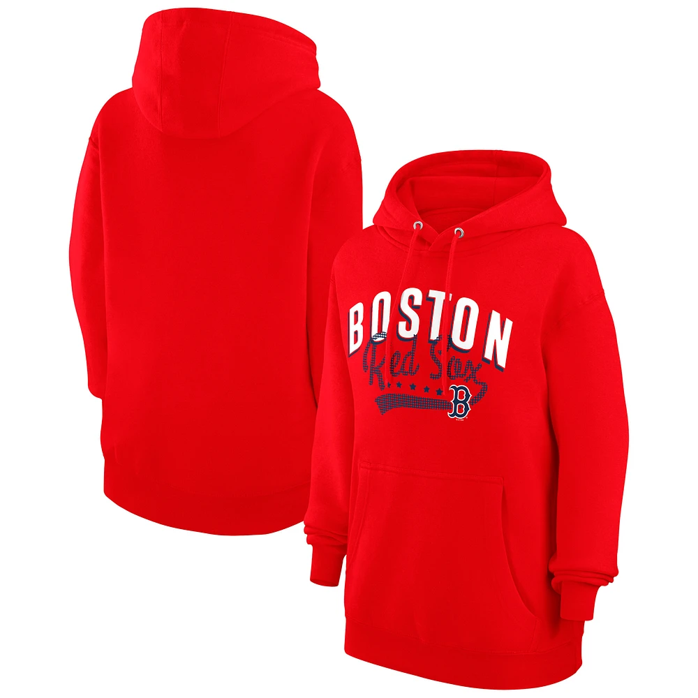 Women's G-III 4Her by Carl Banks Red Boston Sox Filigree Team Pullover Hoodie