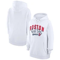Women's G-III 4Her by Carl Banks  White Boston Red Sox Filigree Team Pullover Hoodie