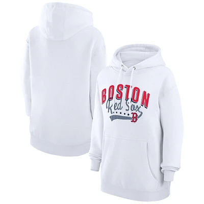 Women's G-III 4Her by Carl Banks  White Boston Red Sox Filigree Team Pullover Hoodie