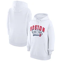 Women's G-III 4Her by Carl Banks  White Boston Red Sox Filigree Team Pullover Hoodie