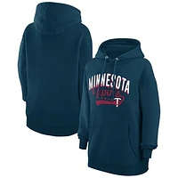Women's G-III 4Her by Carl Banks  Navy Minnesota Twins Filigree Team Pullover Hoodie