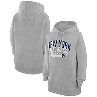 Women's G-III 4Her by Carl Banks  Heather Gray New York Yankees Filigree Team Pullover Hoodie