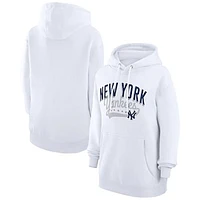 Women's G-III 4Her by Carl Banks  White New York Yankees Filigree Team Pullover Hoodie
