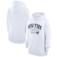 Women's G-III 4Her by Carl Banks  White New York Yankees Filigree Team Pullover Hoodie