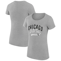 Women's G-III 4Her by Carl Banks  Heather Gray Chicago White Sox Filigree Team Fitted T-Shirt